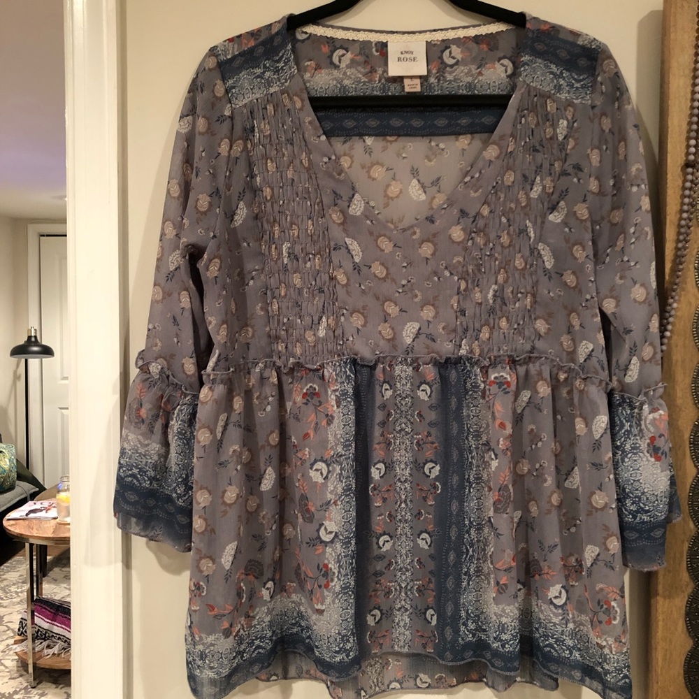 Sheer Floral Blouse